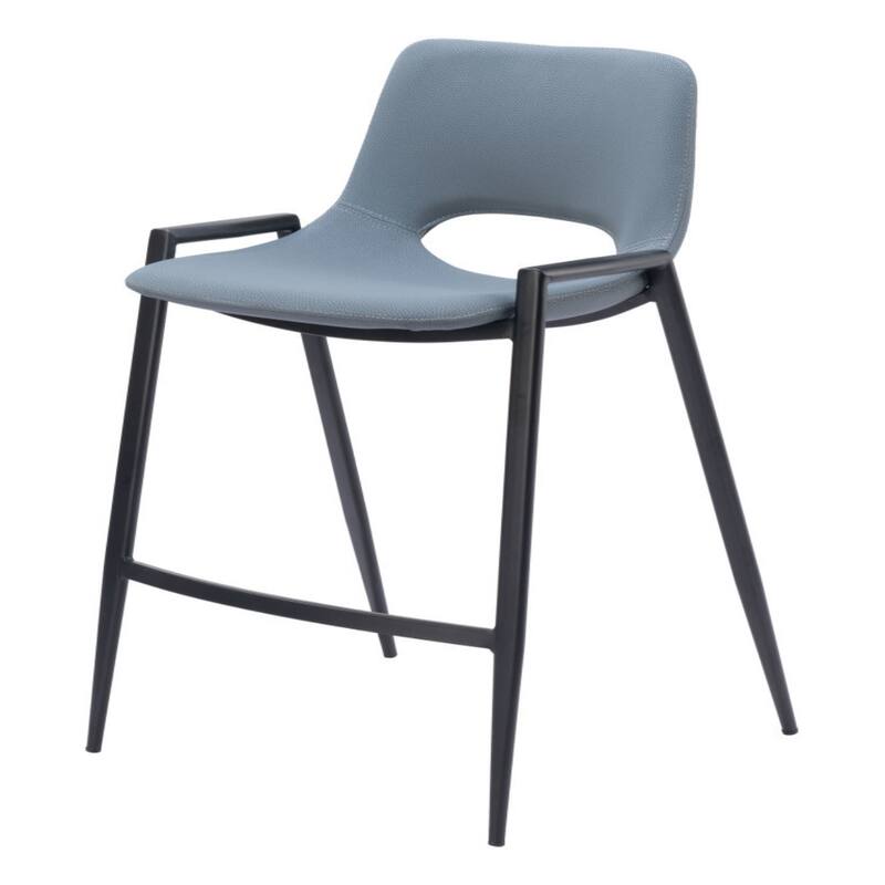 Set of 2 Faux Leather Low Back Chairs with Steel Frame and Footrest