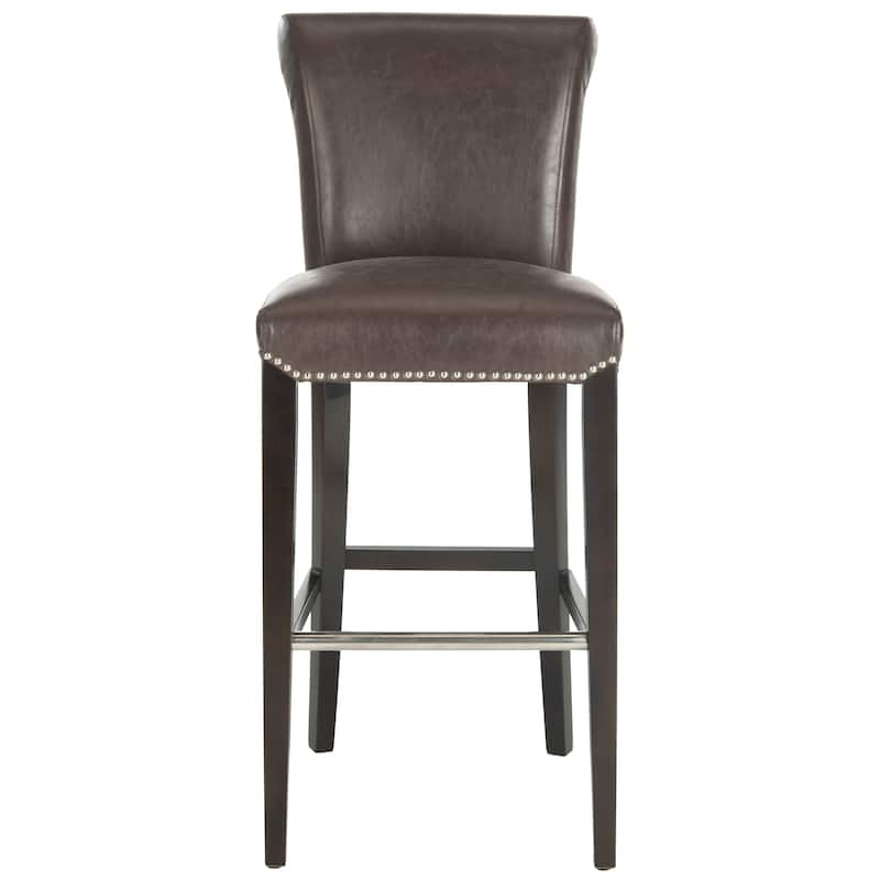 SAFAVIEH Yasmin Black Leather 29-inch Bar Stool - 19Wx23Dx44H