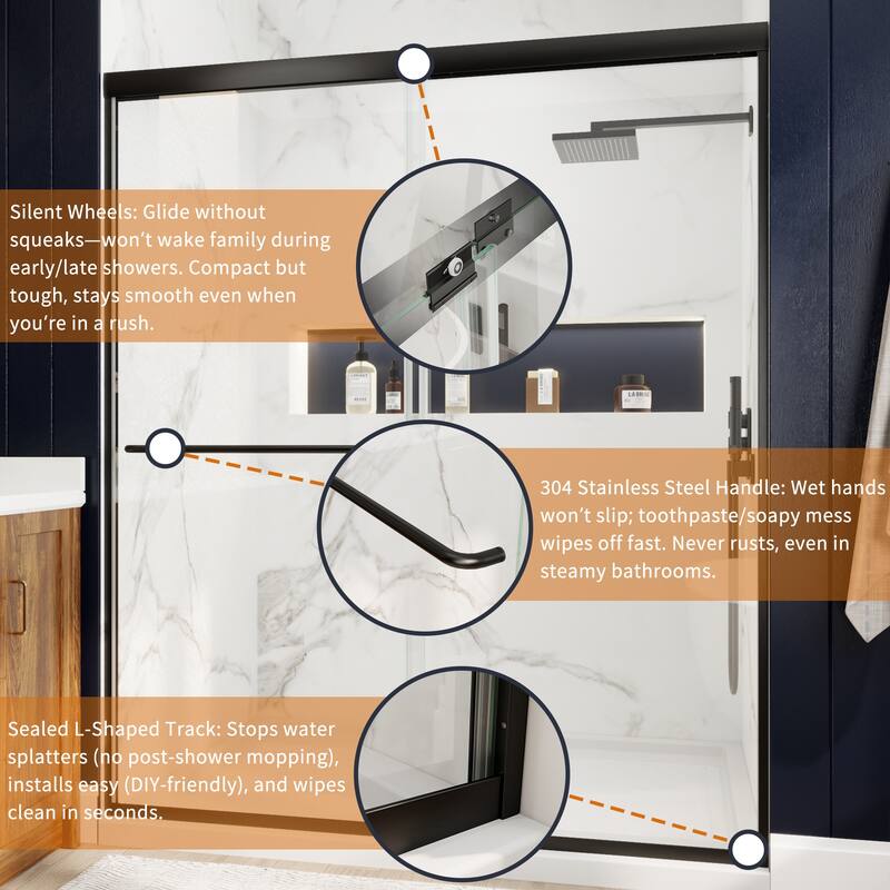 Modland 44-48''x 70'' Glass Shower Door - 44''-48''x 70''