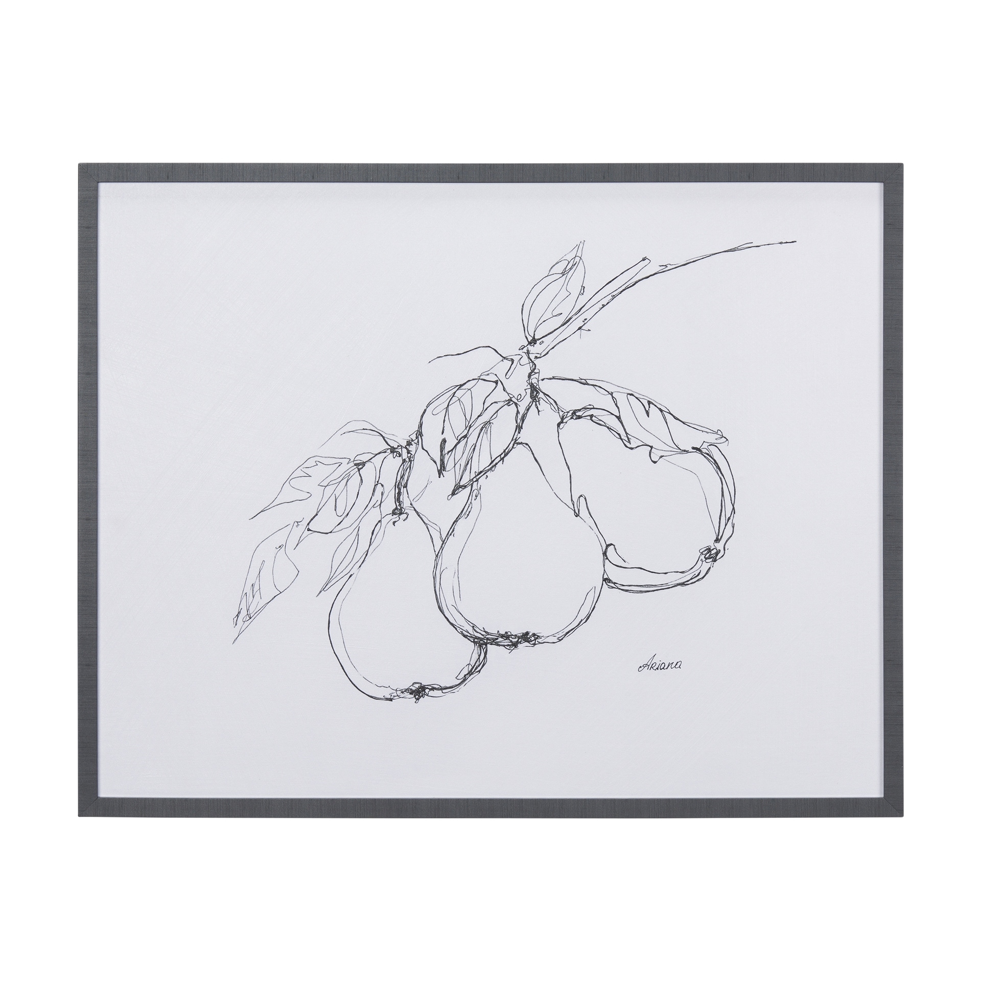 Mercana Fruit Sketch Pear by Mercana Studio a Hand Embellished Textured Framed Art Print
