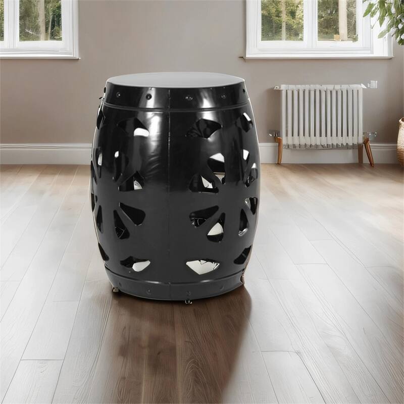 Drum Shape Metal End Table
