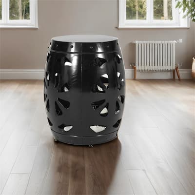 Drum Shape Metal End Table