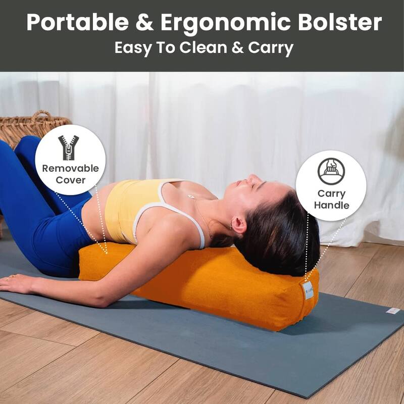 Sol Living Rectangular Yoga Bolster Meditation Cushion - Cotton - 26" x 8" x 5"
