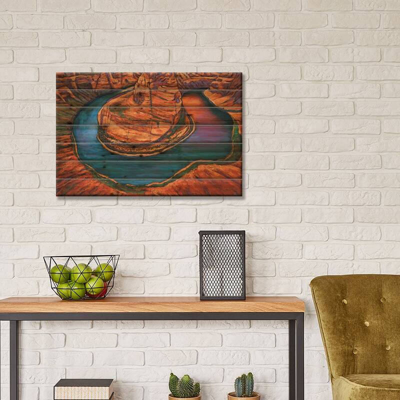 Horseshoe Bend Sunset Print On Wood by Johnathan Harris - Multi-Color