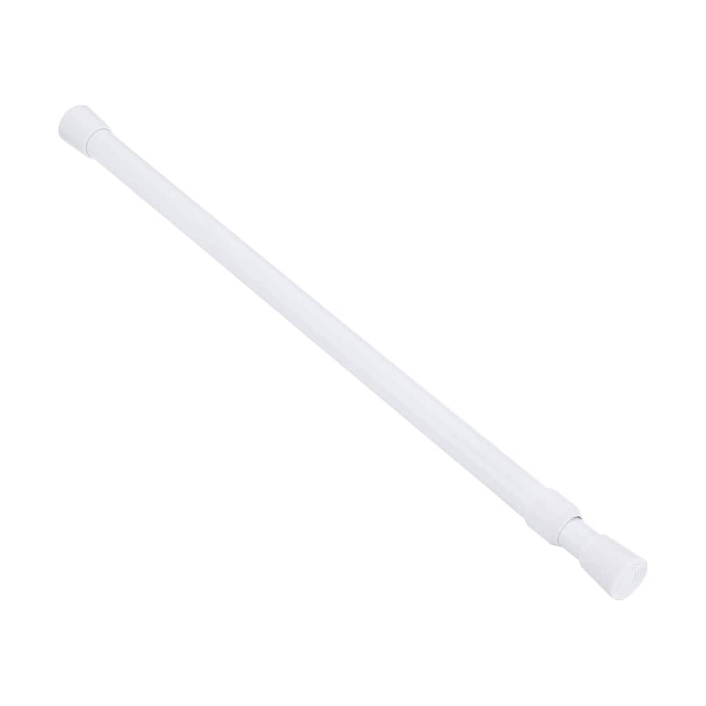 Tension Curtain Rod, Adjustable, 0.79" Dia White