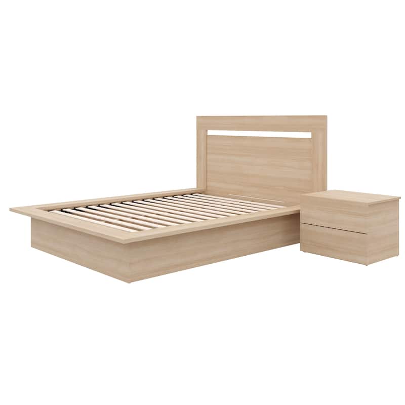 Malibu 3-Piece Bedroom Set with Bed, Headboard, and Nightstand