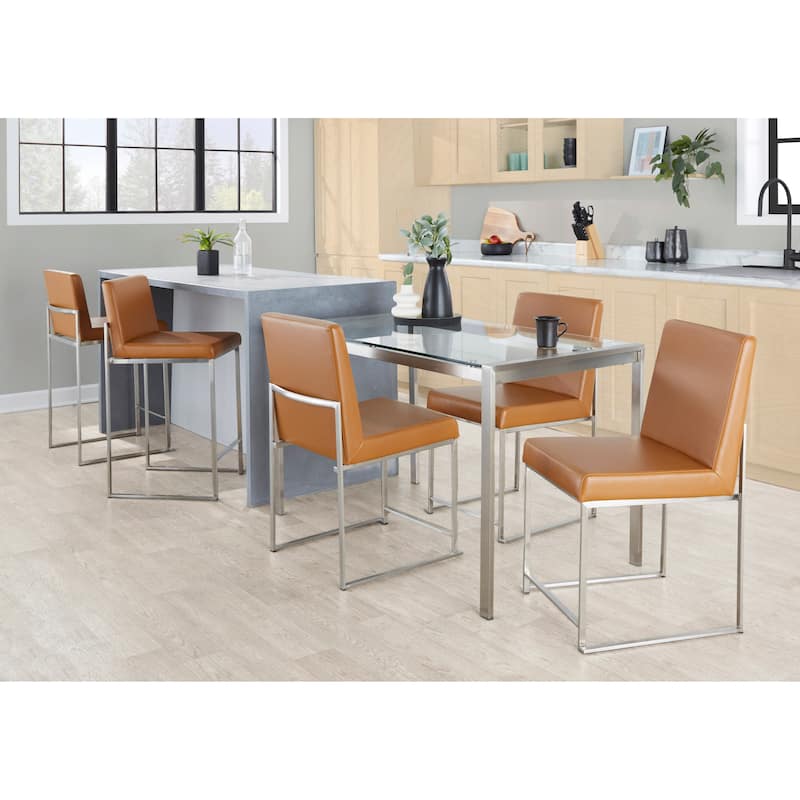 Silver Orchid Forrest High Back Stainless Steel Dining Chair (Set of 2)