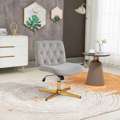 Modern Velvet Adjustable Height Home Office Swivel Desk Chair