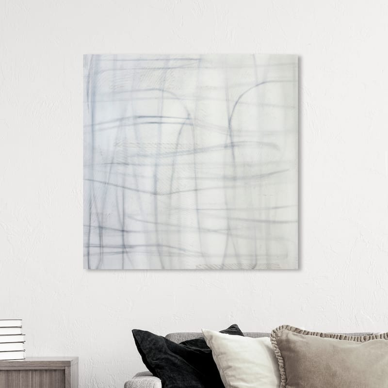 Wynwood Studio Canvas Abstract Scripted White and Modern & Contemporary Wall Art Canvas Print - 40 x 40
