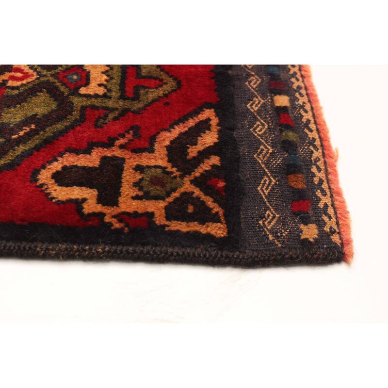 ECARPETGALLERY Hand-knotted Baluch Red Wool Rug - 3'6 x 6'0