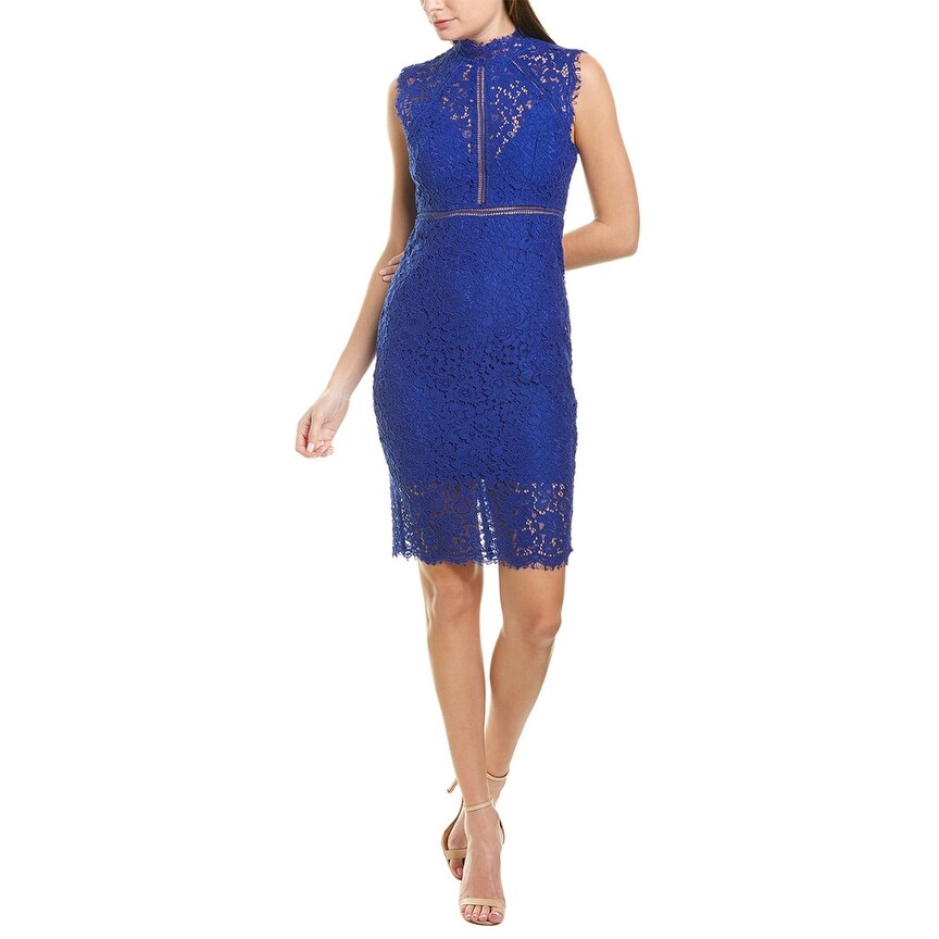 bardot lace sheath dress
