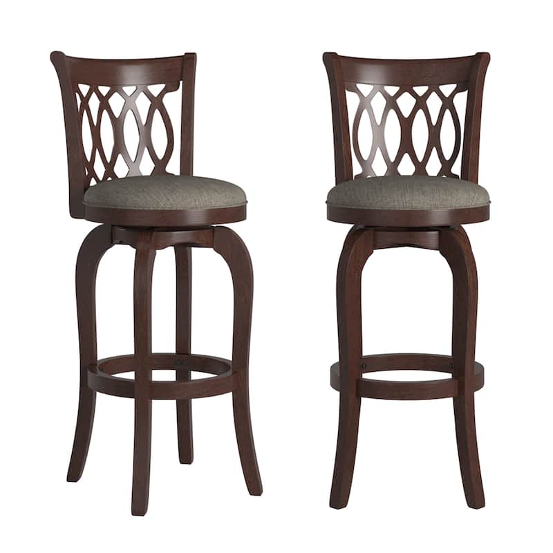 Rovinj Scroll Back Swivel Bar Stool - Cherry-Grey