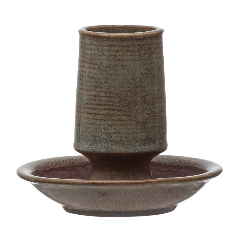 Stoneware Match Holder with Striker Plate - 5.5"L x 5.5"W x 5.0"H - 5.5"L x 5.5"W x 5.0"H - Grey