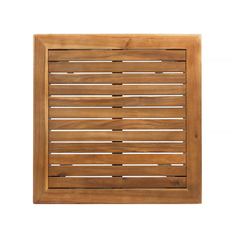 Polaris Outdoor 26" Square 3 Piece Wood and Wicker Bar Height Set by Christopher Knight Home