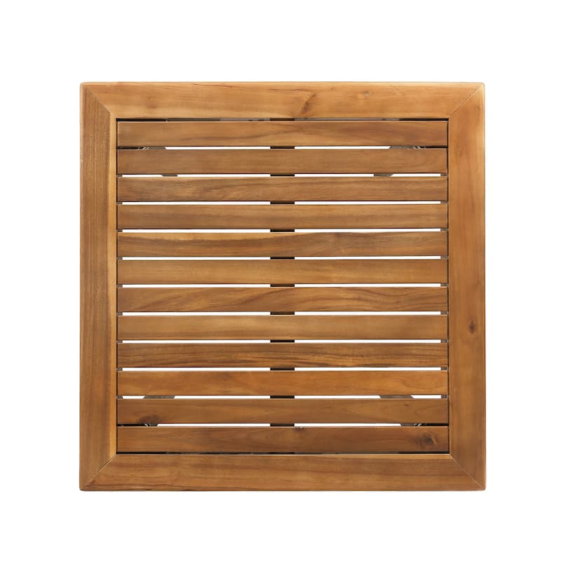 Polaris Outdoor Minimalist Square Acacia Wood Bar Table by Christopher Knight Home - 26.00" L x 26.00" W x 41.00" H