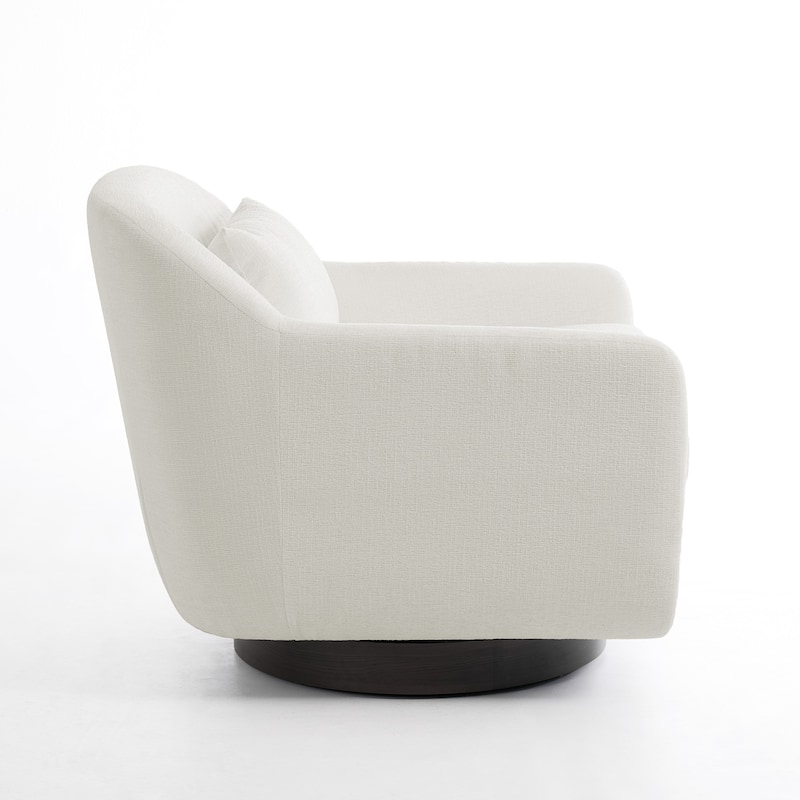 Miles Chenille Scandinavian Swivel Lounge Armchair