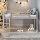 preview thumbnail 1 of 21, Twin Size Wood Low Loft Bed with Ladder, ladder can be placed on the left or right Grey