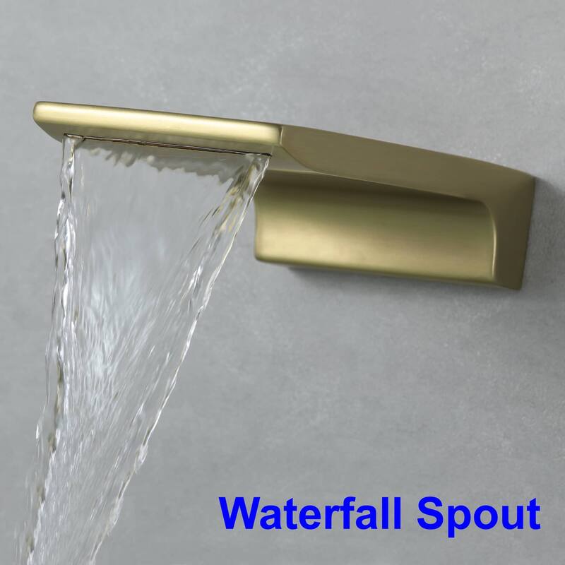 Wall Mounted Tub Faucet With Hand Shower Waterfall Bathtub Faucets Single Handle Tub Filler Set