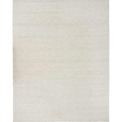 Hauteloom Bolinger Wool Living Room, Bedroom Area Rug - White - 2' x 3'