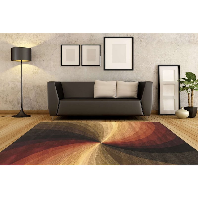 Home Decor EORC Hand-Tufted Wool Swirl Rug, Multicolored Vibrant & Stylish Area Rug for Adding Playful Elegance to Your Living