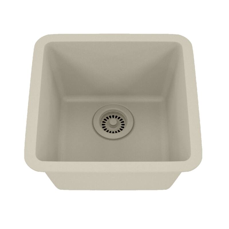 15 Inch Lexicon Platinum Quartz Composite Drop-in Undermount Single Bowl Galaxy Beige Kitchen Sink LP-1515-B-SO - 15x15 - 15x15 - Galaxy Beige