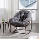 preview thumbnail 5 of 6, Grey Rocking Chair Side Chair Padded Chair for Living Room, Corner Chair Padded Chair Reception Chair