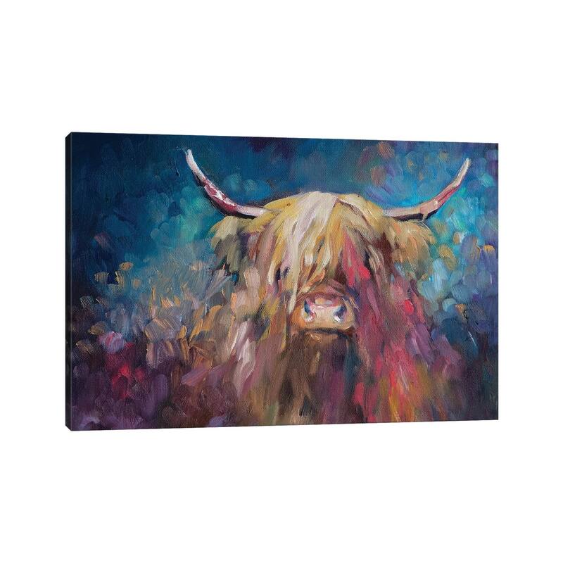 iCanvas "Dawn Highland Cow" by Sue Gardner Canvas Print