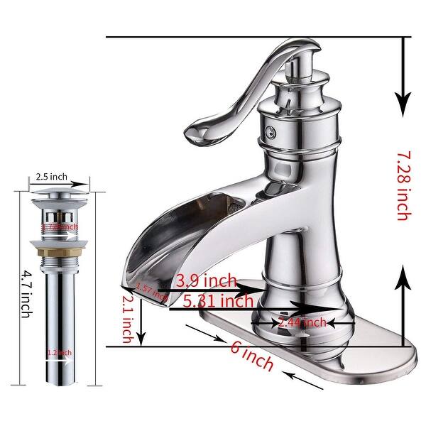 Shop Vibrantbath Waterfall Bathroom Sink Faucets With Overflow