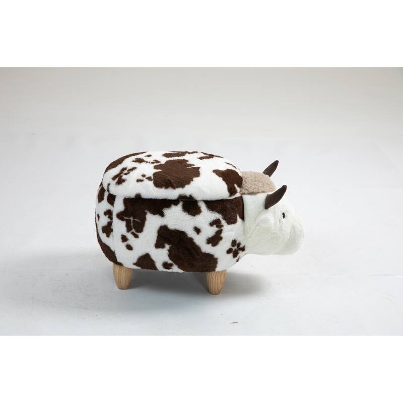 Kids Fun Happy Cow Animal Storage Ottoman Stool
