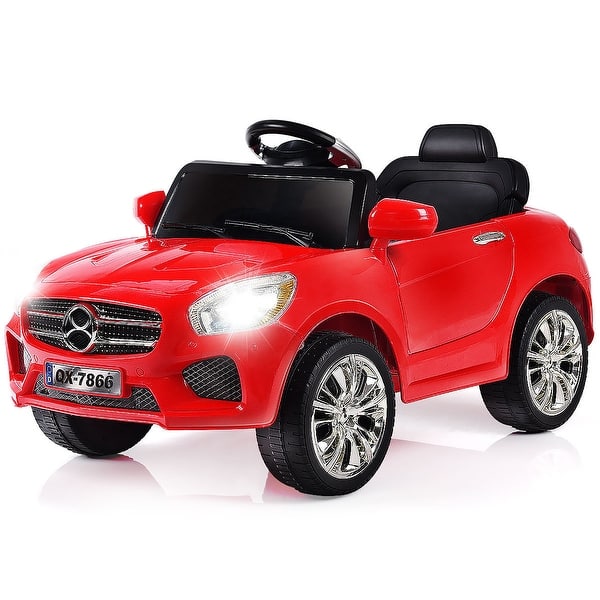 slide 2 of 10, Costway 6V Kids Ride On Car RC Remote Control Battery Powered w/ LED - 24"(L) X38"(W) X21"(H) Red/Black - 24"(L) X38"(W) X21"(H)