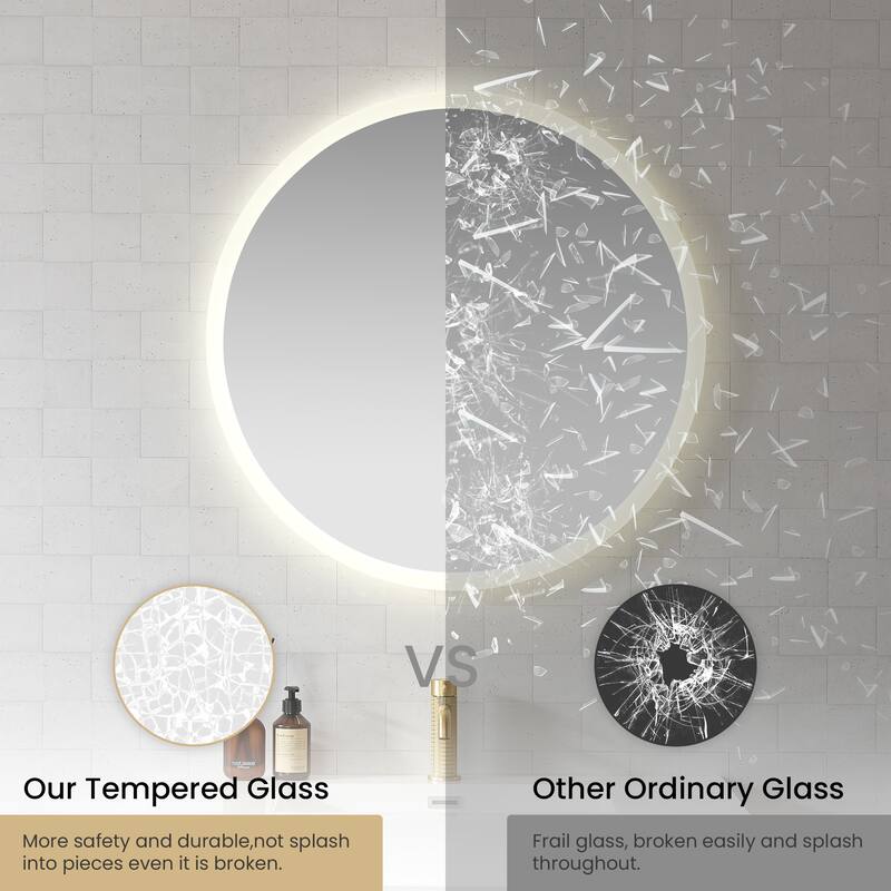 Moscow Round Frameless LED Wall Bath Vanity Mirror