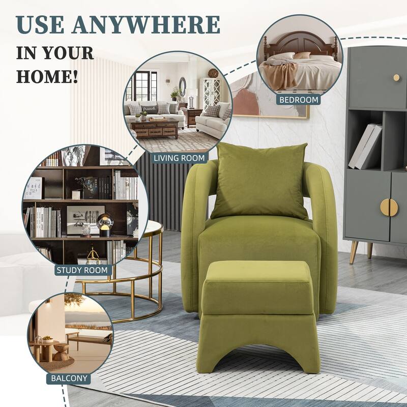 Mid Century Modern Barrel Chair Upholstered Club Tub Round Arms Chair for Living Room