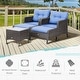 preview thumbnail 4 of 15, Outsunny 5-piece Wicker Patio Chairs, Ottomans, and Coffee Table Set