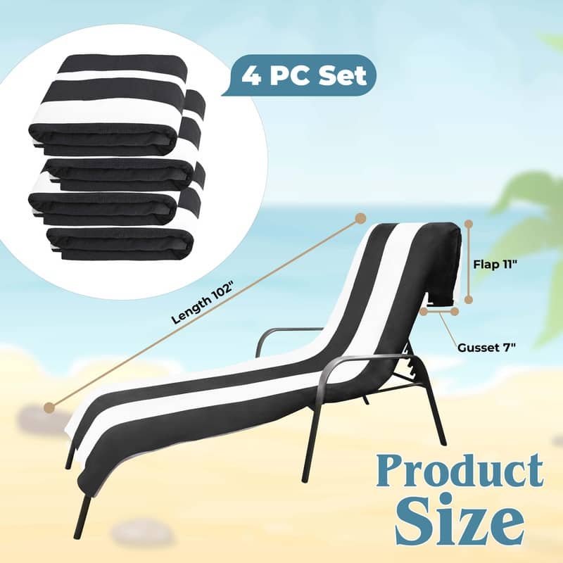 Superior Cabana Cotton Towel/ Chaise Lounge Chair Cover