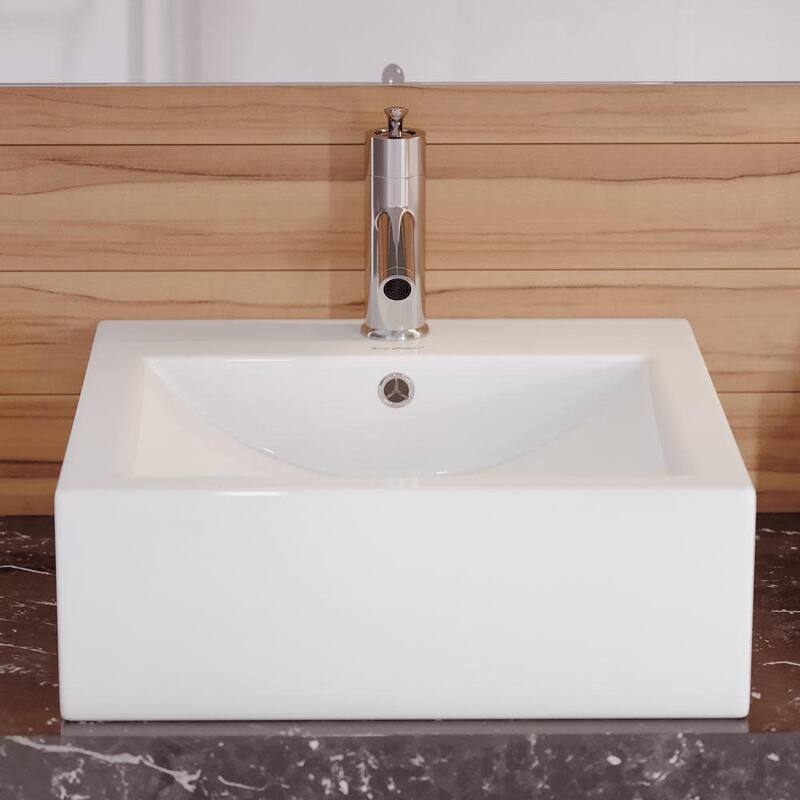 Swiss Madison Voltaire 17-11/16" Square Ceramic Vessel Bathroom Sink