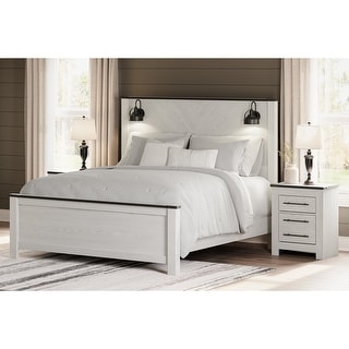Signature Design by Ashley Schoenberg White King Panel Bed - Bed Bath ...