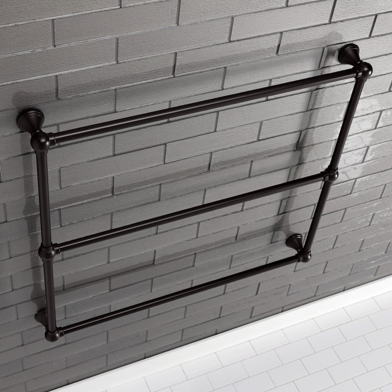 Kingston Brass Maximilien 36-Inch Wall Mount 3-Bar Towel Rack