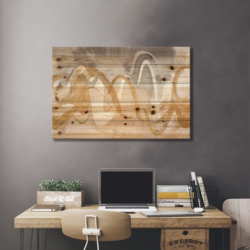 Infinite Swirl II Print On Wood by Jennifer Goldberger - Multi-Color
