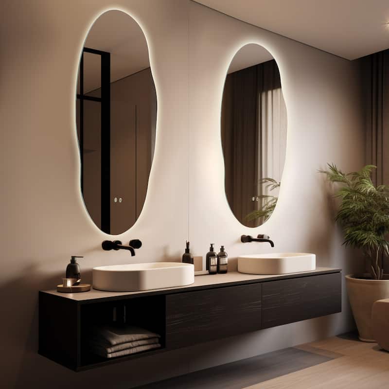 Wallbeyond 3-Tone Modern Style Frameless Rectangular LED Wall Mirror