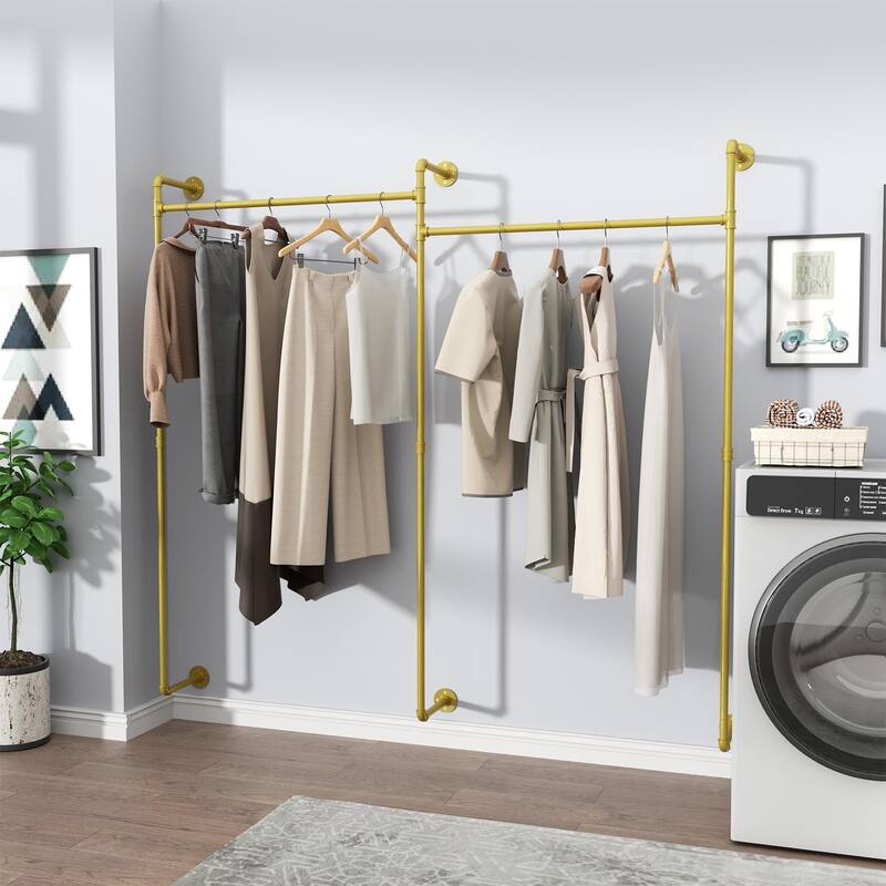Industrial Pipe Wall Mounted Clothes Rack
