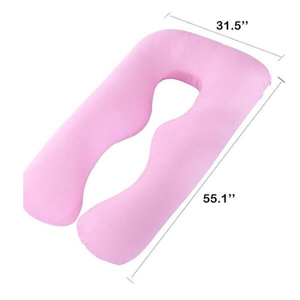 55" Dual-Sided U-Shaped Pregnancy Pillow with Cooling Cover