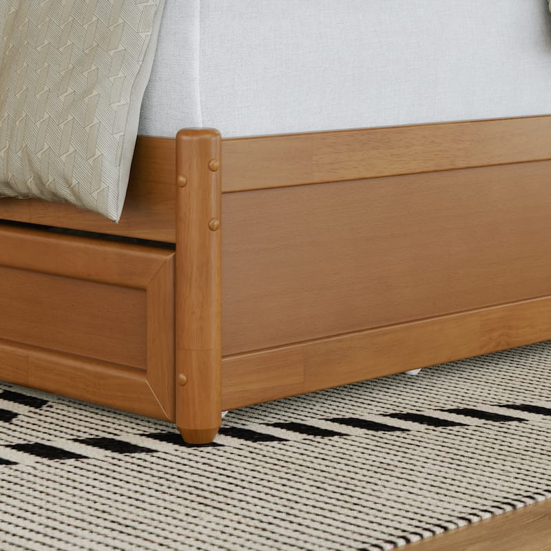 Clayton Platform Bed with Panel Footboard and Twin XL Trundle