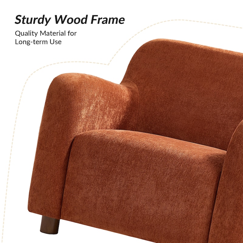 Wayne 35" Wide Boucle Upholstered Teddy Accent Chair with Solid Wood Legs Set of 2 by HULALA HOME