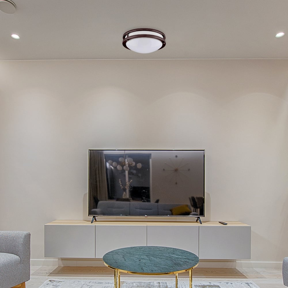 Amax Lighting 20W LED flush mount fixture in Brush Nickel Finish