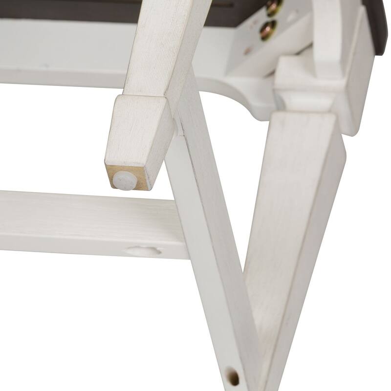 Allyson Park Wirebrushed White Charcoal Wood Seat Bench