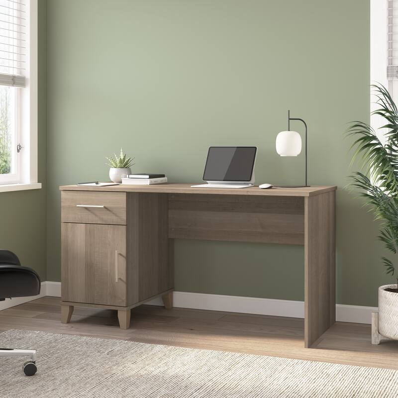 Somerset 54W Office Desk with Drawers by Bush Furniture - Ash Gray