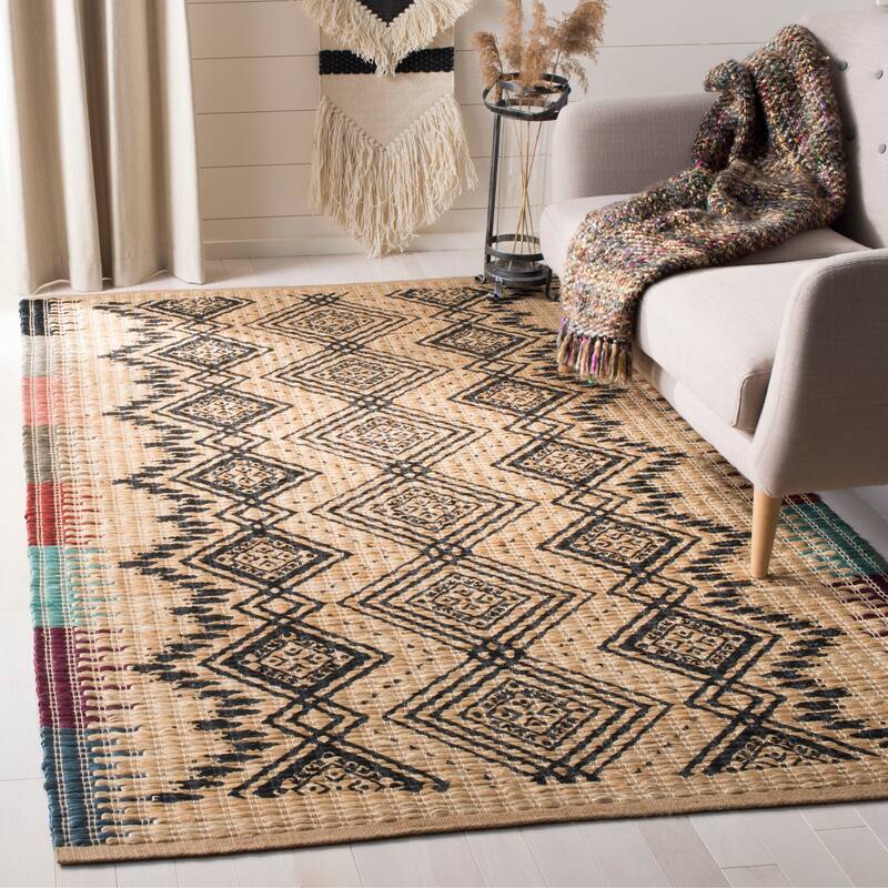 SAFAVIEH Handmade Cape Cod Felisa Coastal Jute Rug - 4' x 6' - Natural/Black