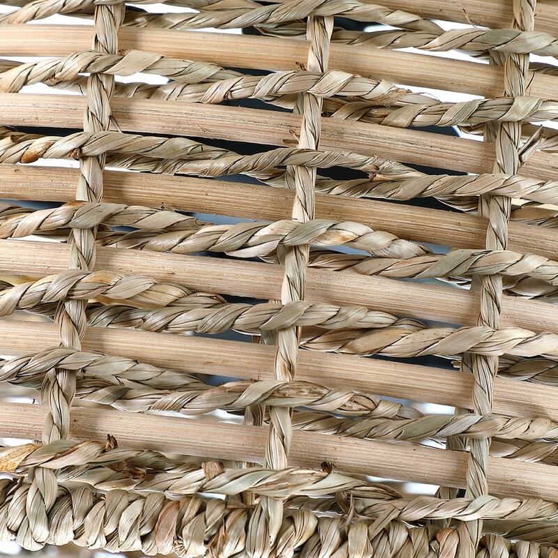 Lennie 13.6 in. 2-Light Natural Rattan Drum Semi-Flush Mount Ceiling Light - 13.6 in. W