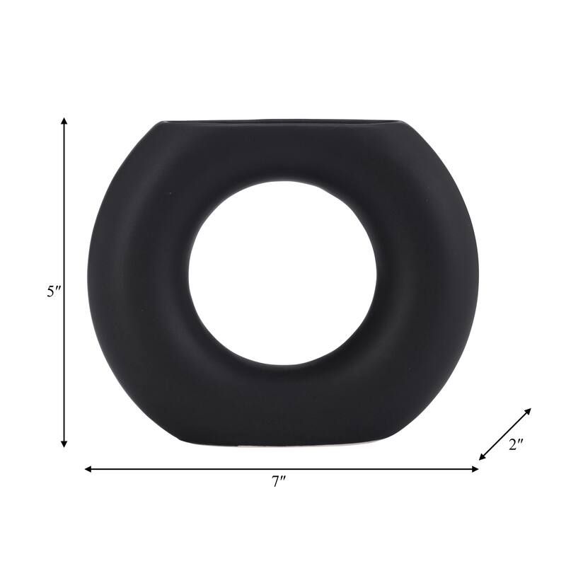 Modern Table Vase with Hollow Center Design - Ceramic Artful Vases for Home Decor