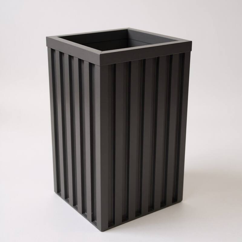 Square Grove Column Planter - Black